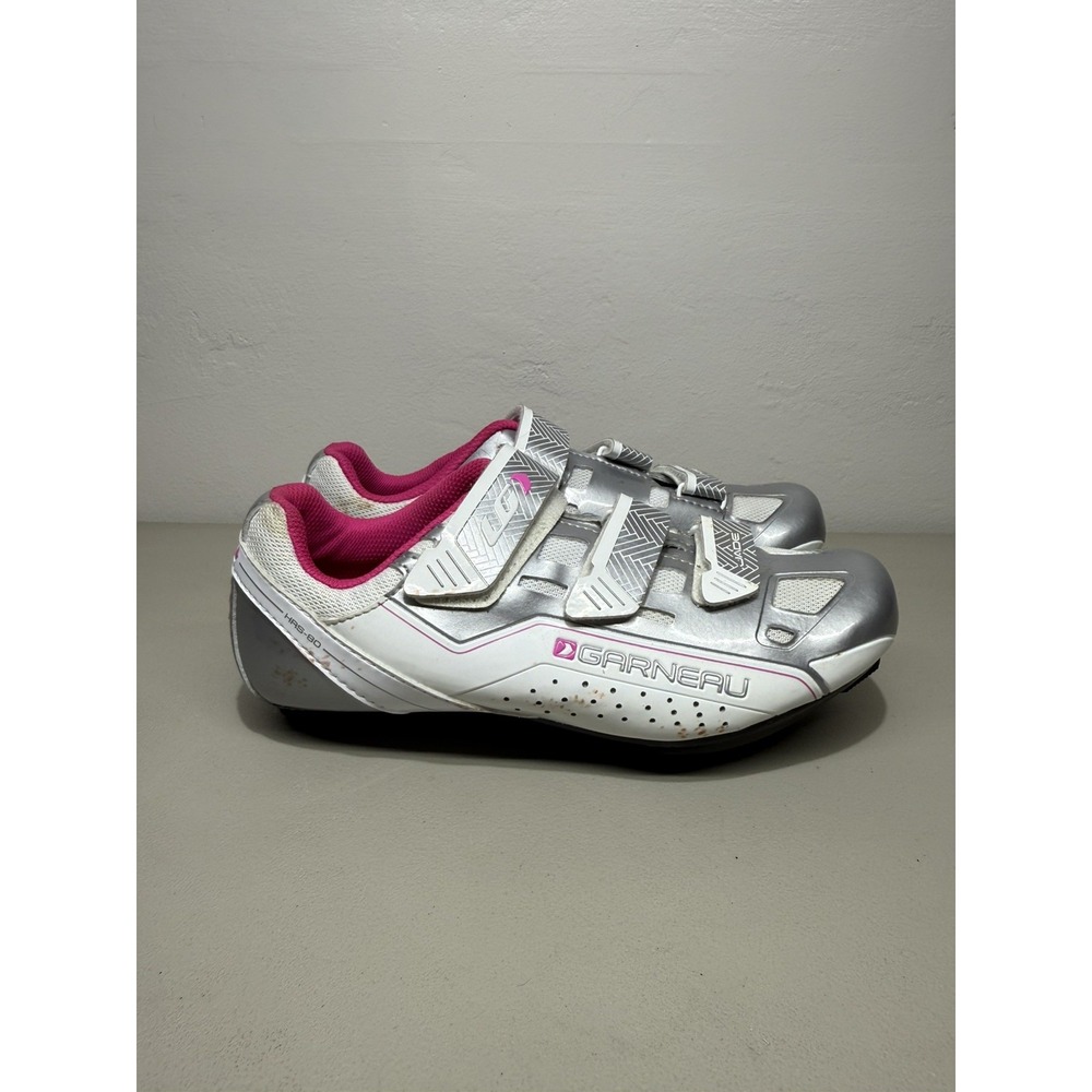 Louis Garneau Jade Women's Road Cycling Shoes Silver Fuchsia Sz 8